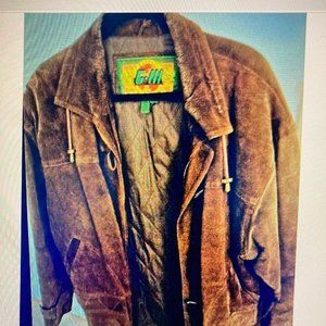 vintage men's leather jacket brown size M